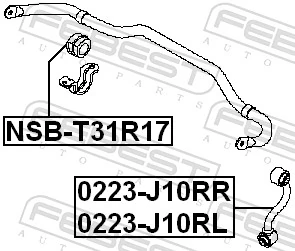 Mounting, stabiliser bar NSB-T31R17