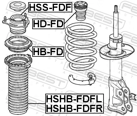 Rolling Bearing, suspension strut support mount HB-FD