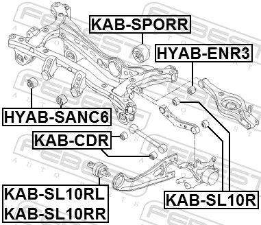Mounting, control/trailing arm KAB-SL10RR