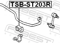 FEBEST TSB-ST203R Mounting, stabiliser bar