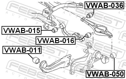 Mounting, control/trailing arm VWAB-050