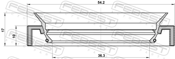 FEBEST 95HAY-38541017R Shaft Seal, differential