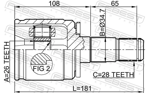 FEBEST 0411-K94LH Joint Kit, drive shaft