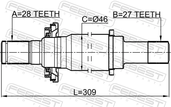 FEBEST 0412-NA4RH-KIT Drive Shaft