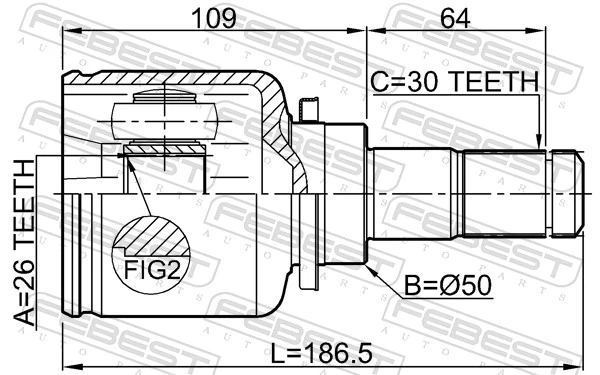 FEBEST 0511-BK23LH Joint Kit, drive shaft