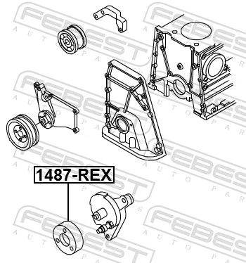 FEBEST 1487-REX Tensioner Pulley, V-ribbed belt