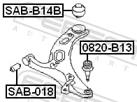Mounting, control/trailing arm SAB-B14B
