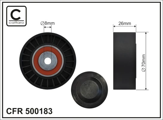 Tensioner Pulley, V-ribbed belt 500183