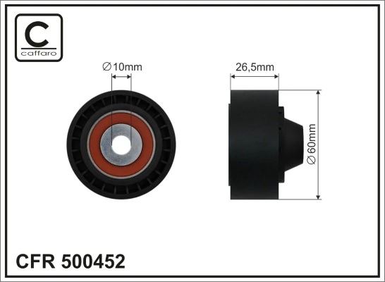 Deflection/Guide Pulley, V-ribbed belt 500452