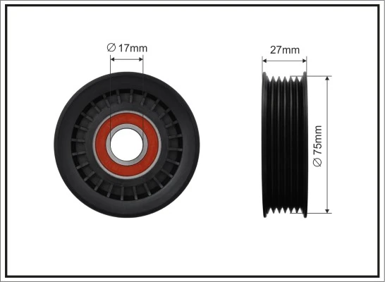Deflection/Guide Pulley, V-ribbed belt 500519