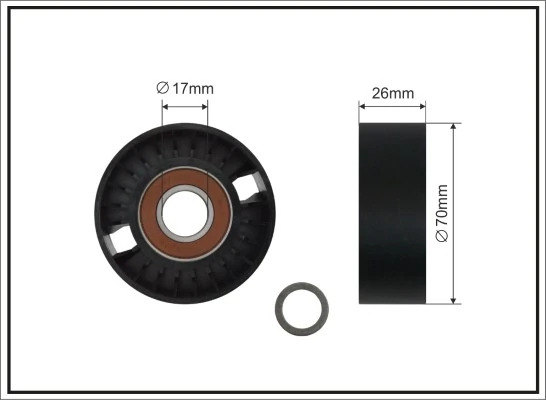 Tensioner Pulley, V-ribbed belt 01-90 SC