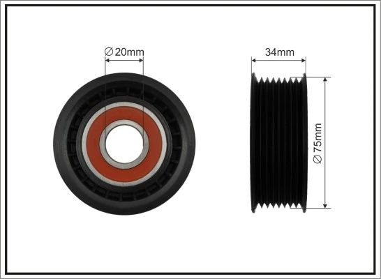 Tensioner Pulley, V-ribbed belt 500045