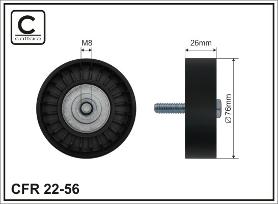 Deflection/Guide Pulley, V-ribbed belt 22-56