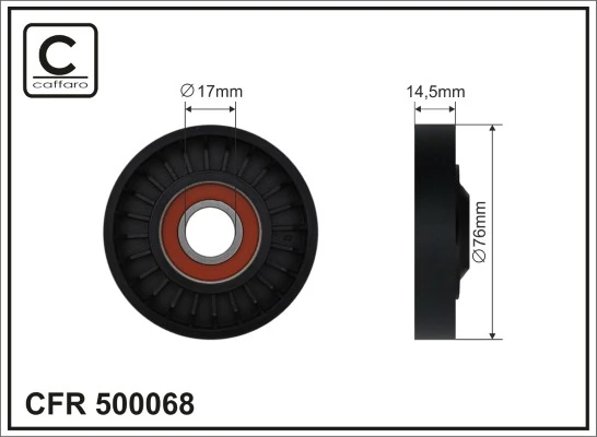 Tensioner Pulley, V-ribbed belt 500068