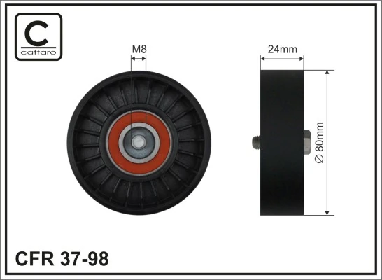 Deflection/Guide Pulley, V-ribbed belt 37-98