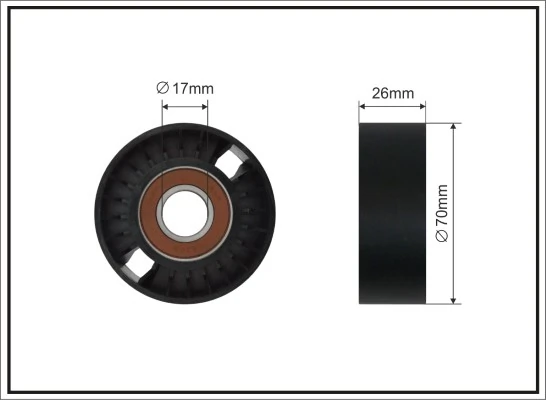 Tensioner Pulley, V-ribbed belt 01-96 SC
