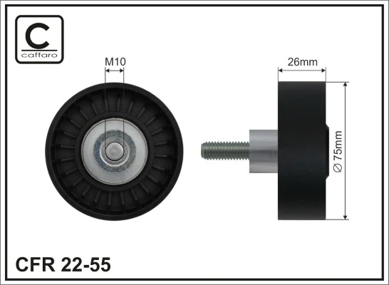 Deflection/Guide Pulley, V-ribbed belt 22-55