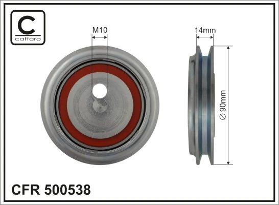 Deflection/Guide Pulley, V-ribbed belt 500538