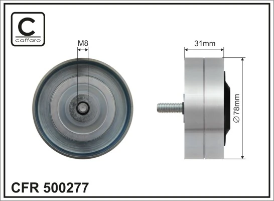 Deflection/Guide Pulley, V-ribbed belt 500277