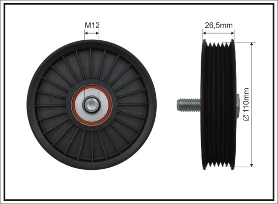 Deflection/Guide Pulley, V-ribbed belt 88-00
