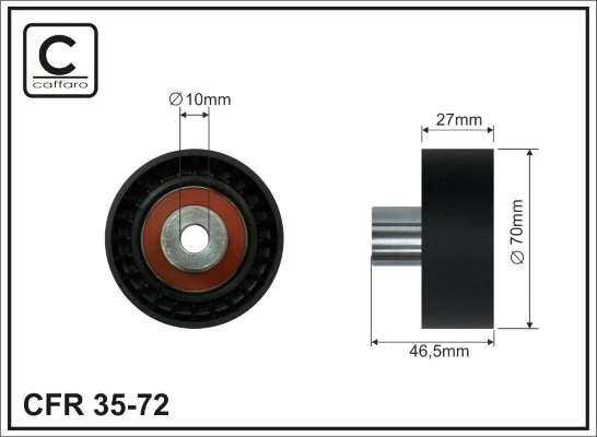 Deflection/Guide Pulley, V-ribbed belt 35-72