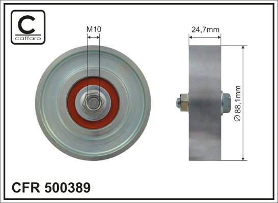 Deflection/Guide Pulley, V-ribbed belt 500389