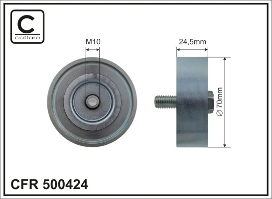 Deflection/Guide Pulley, V-ribbed belt 500424