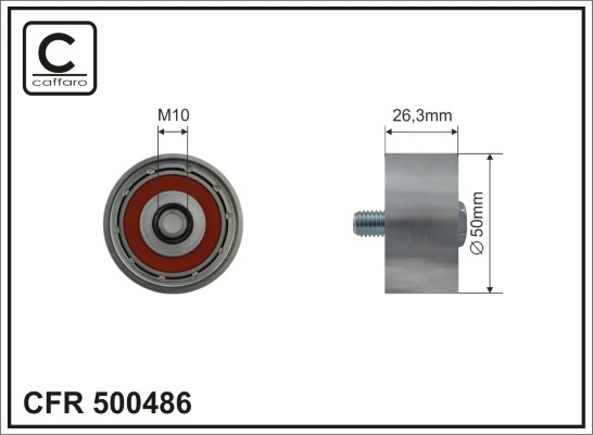 Deflection/Guide Pulley, V-ribbed belt 500486