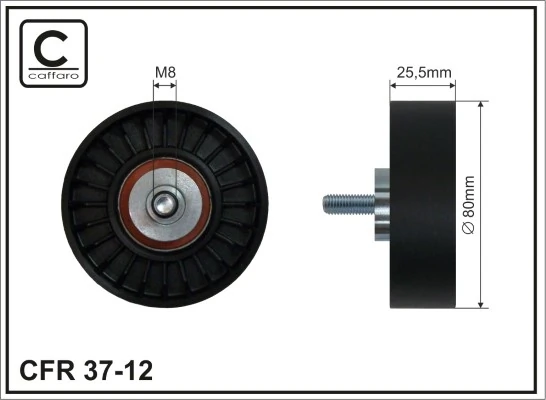 Deflection/Guide Pulley, V-ribbed belt 37-12
