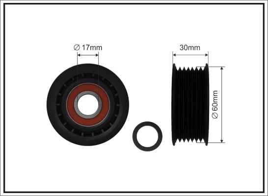 Deflection/Guide Pulley, V-ribbed belt 495-40