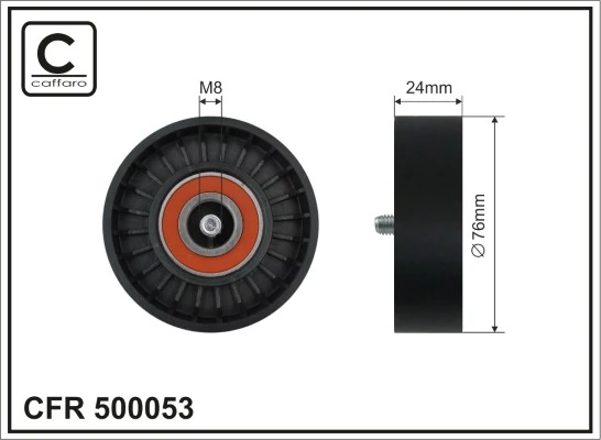 Deflection/Guide Pulley, V-ribbed belt 500053