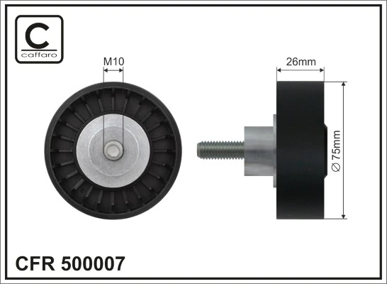 Deflection/Guide Pulley, V-ribbed belt 500007