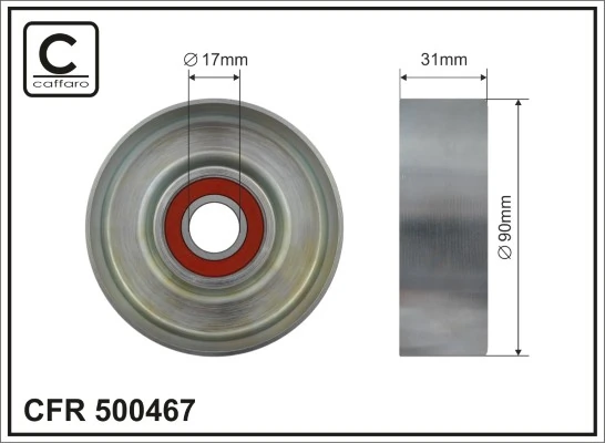 Tensioner Pulley, V-ribbed belt 500467