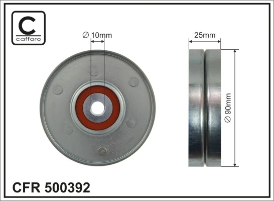 Deflection/Guide Pulley, V-ribbed belt 500392