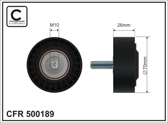 Deflection/Guide Pulley, V-ribbed belt 500189