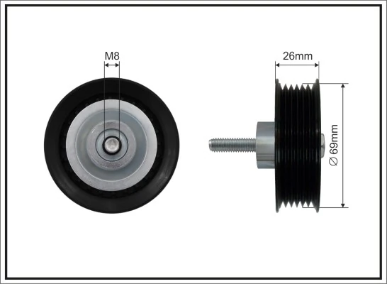 Deflection/Guide Pulley, V-ribbed belt 500334