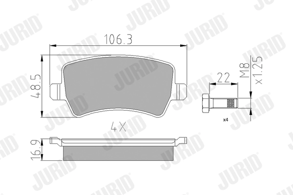 Brake Pad Set, disc brake 573748J