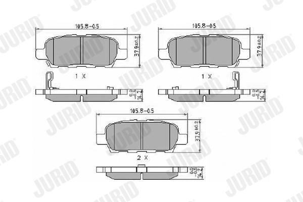Brake Pad Set, disc brake 572501J