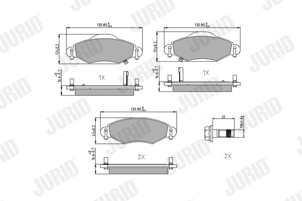 Brake Pad Set, disc brake 572510J