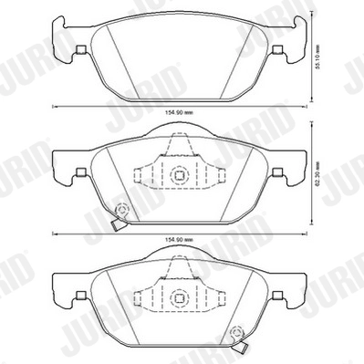 Brake Pad Set, disc brake Jurid White Low Dust 572624JC