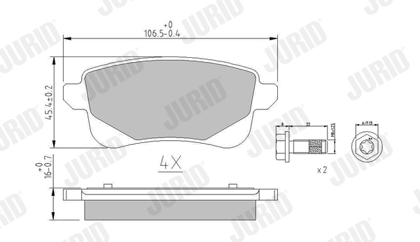 Brake Pad Set, disc brake 573660J