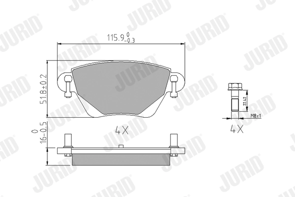 Brake Pad Set, disc brake 573012J