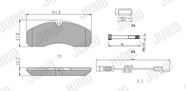 JURID 2916009561 Brake Pad Set, disc brake