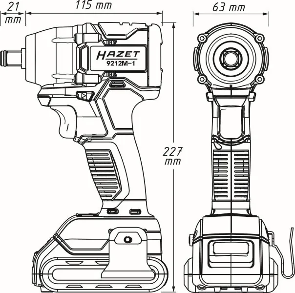 HAZET 9212M-1/4 Impact Wrench (rechargeable battery)