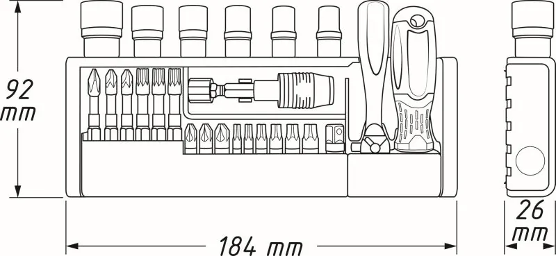 HAZET 2300SH-1 Kit, screwdriver bits