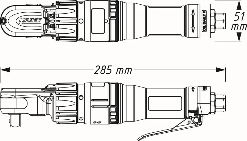 HAZET 9022-360 Ratchet Screwdriver (compressed air)