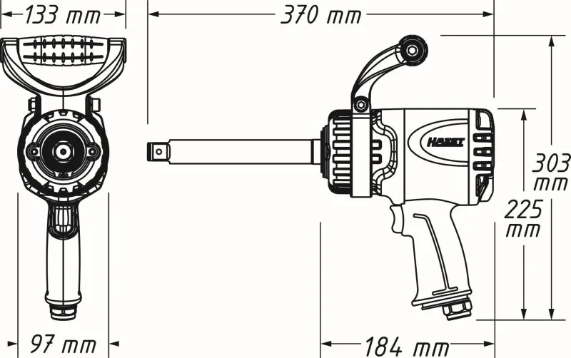 HAZET 9013LGTT Impact Wrench (compressed air)