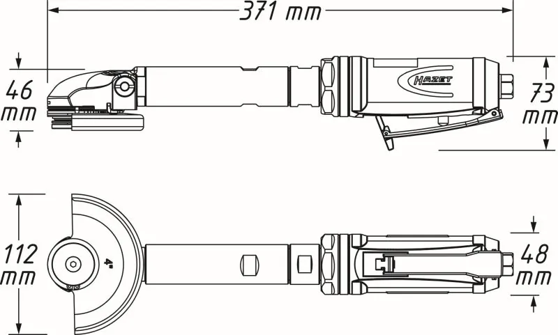 HAZET 9033P-8 Angle Grinder (compressed air)