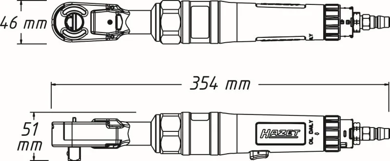 HAZET 9022P-1 Ratchet Screwdriver (compressed air)