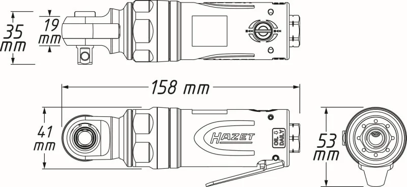 HAZET 9021SR-1 Ratchet Screwdriver (compressed air)